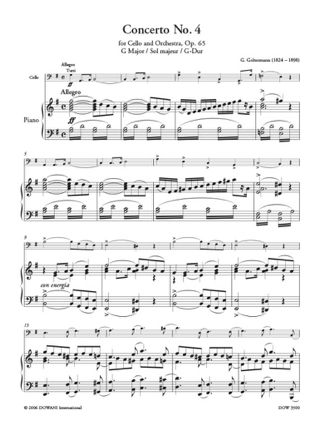 Concerto N° 4 Op. 65 en Sol Maj. - Georg Goltermann - Partition